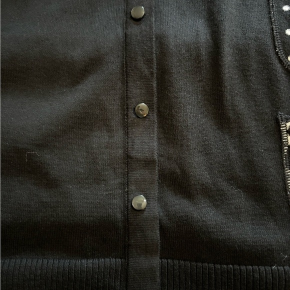 Quacker Factor‎ Black Sweater With Zebra Print Accents Short Sleeve Sz3X Cotton - Picture 7 of 14